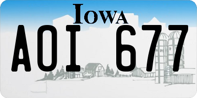 IA license plate AOI677