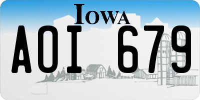 IA license plate AOI679