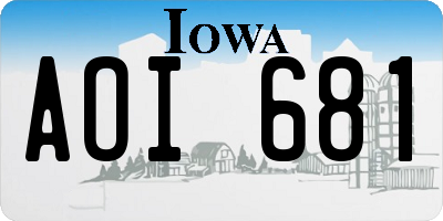 IA license plate AOI681