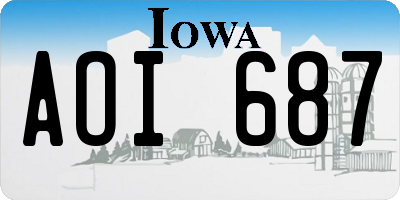 IA license plate AOI687