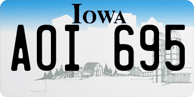 IA license plate AOI695