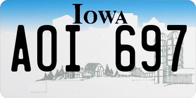 IA license plate AOI697