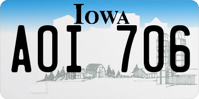 IA license plate AOI706