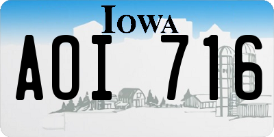 IA license plate AOI716