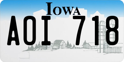 IA license plate AOI718
