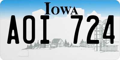 IA license plate AOI724