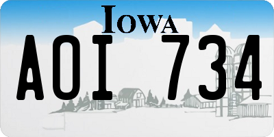 IA license plate AOI734