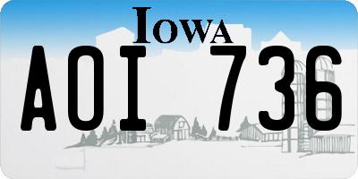 IA license plate AOI736