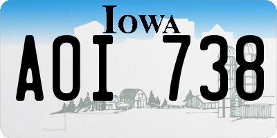 IA license plate AOI738