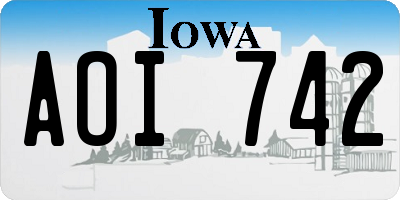 IA license plate AOI742