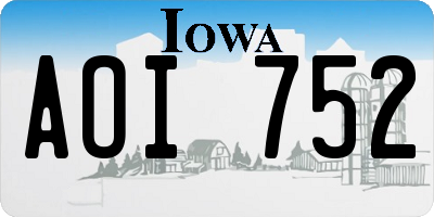 IA license plate AOI752
