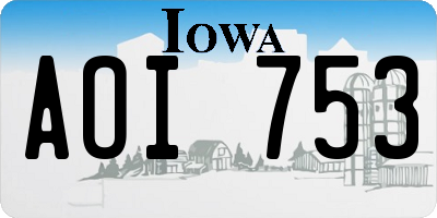 IA license plate AOI753