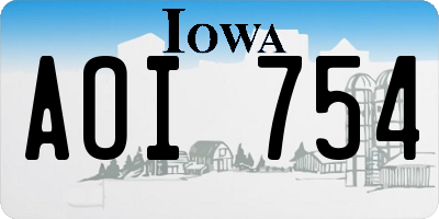 IA license plate AOI754