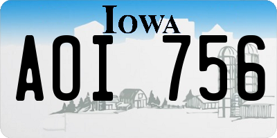 IA license plate AOI756