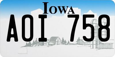 IA license plate AOI758