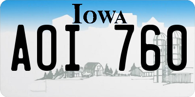 IA license plate AOI760