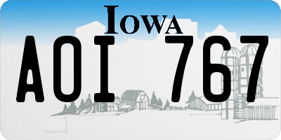 IA license plate AOI767