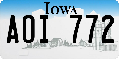 IA license plate AOI772