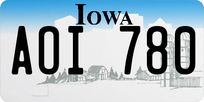 IA license plate AOI780