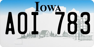 IA license plate AOI783