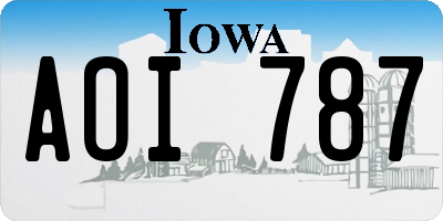 IA license plate AOI787