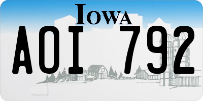 IA license plate AOI792