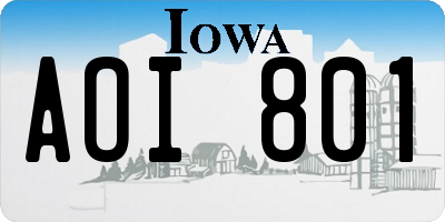 IA license plate AOI801