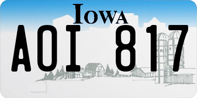 IA license plate AOI817