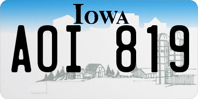 IA license plate AOI819