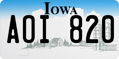 IA license plate AOI820