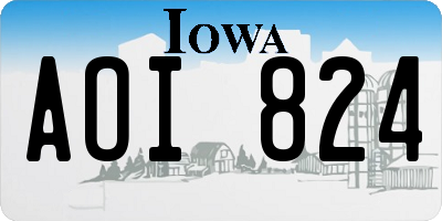 IA license plate AOI824