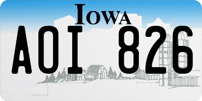 IA license plate AOI826