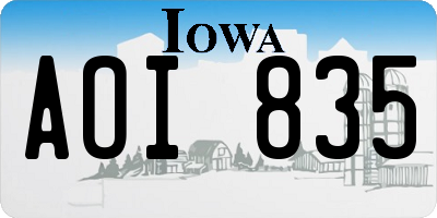 IA license plate AOI835
