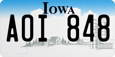 IA license plate AOI848