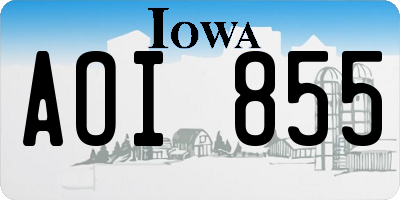 IA license plate AOI855