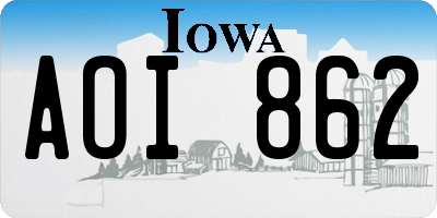 IA license plate AOI862