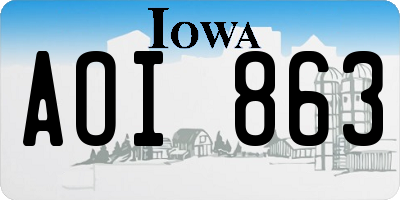 IA license plate AOI863