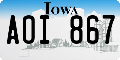 IA license plate AOI867