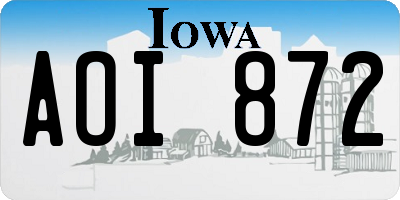 IA license plate AOI872