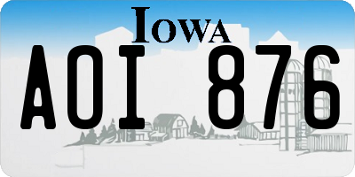 IA license plate AOI876