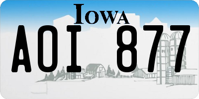 IA license plate AOI877