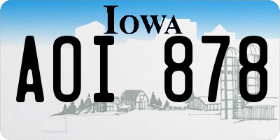 IA license plate AOI878