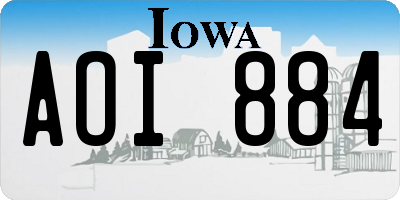 IA license plate AOI884