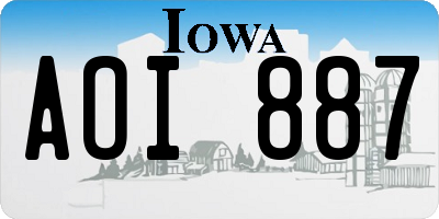 IA license plate AOI887