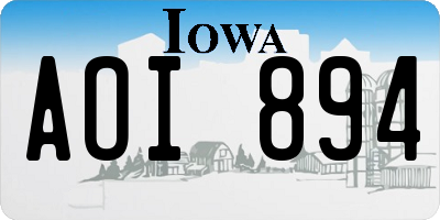 IA license plate AOI894