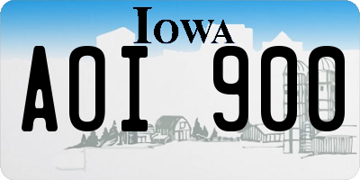 IA license plate AOI900