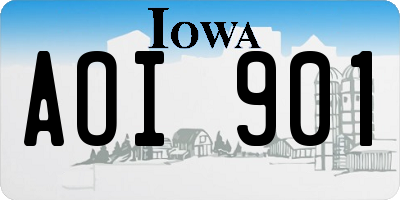 IA license plate AOI901