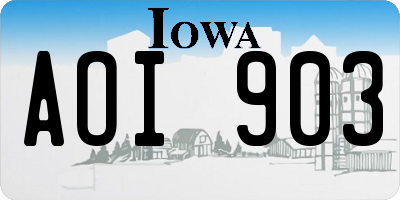 IA license plate AOI903