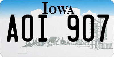 IA license plate AOI907