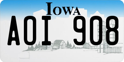 IA license plate AOI908